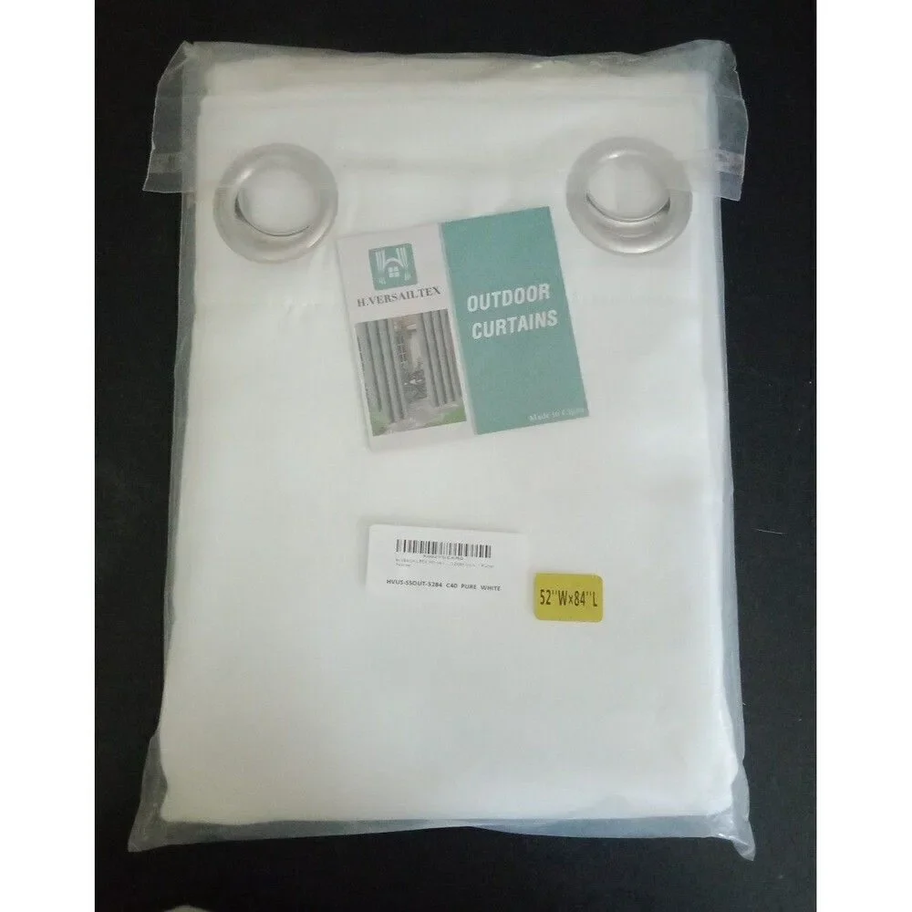 2 Curtain Panels White Grommet Lien 52